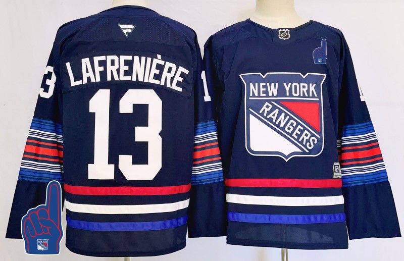 Men New York Rangers 13 Lafreniere Blue Fanatics 2025 NHL Jersey style 6